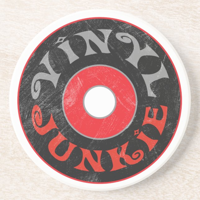 Posavasos De Arenisca Monstruo Junkie Vinyl (Frente)