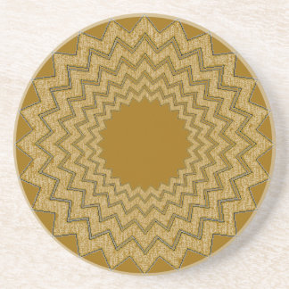 Posavasos De Arenisca Monstruo - medallón Zigzag (marrón)