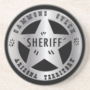 Posavasos De Arenisca Monstruo para la placa de gammons Gulch Sheriffs