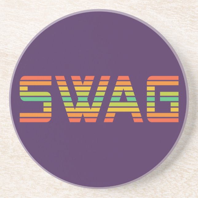 Posavasos De Arenisca Monstruo personalizado SWAG (Frente)