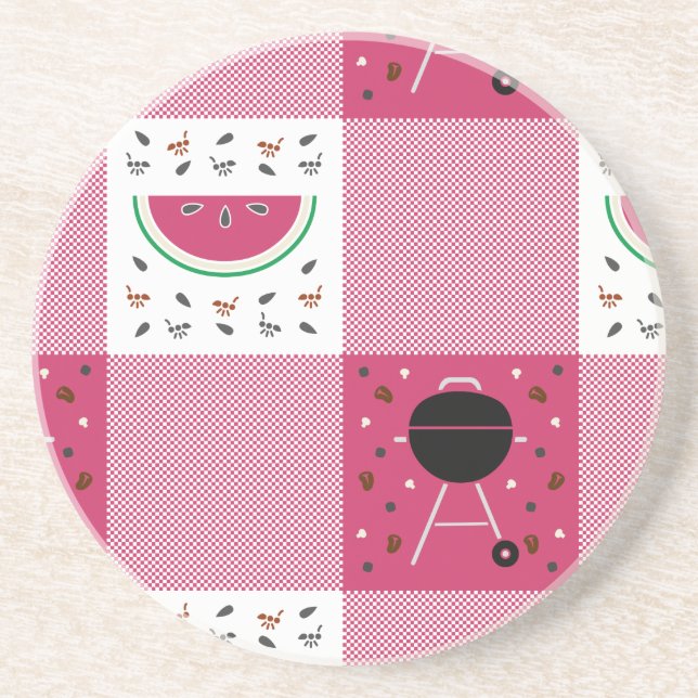 Posavasos De Arenisca Montaña de arena picnic de verano (Frente)