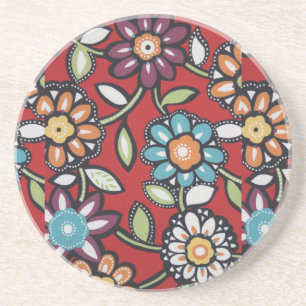 Posavasos De Arenisca montaña de flores hippie