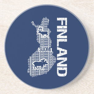 Posavasos De Arenisca Montaña de personalizable FINLAND MAP
