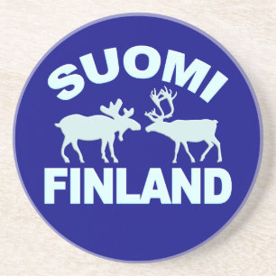 Posavasos De Arenisca Montaña rusa de alces y renos de Finlandia