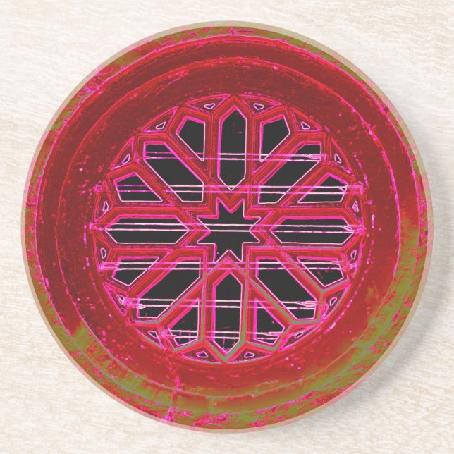 Posavasos De Arenisca montaña rusa de la ventana medieval (Frente)