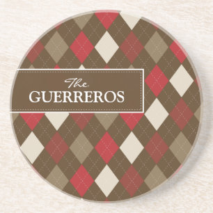 Posavasos De Arenisca Montaña Rusa Guerreros Rojo/Chocolate