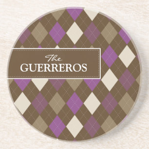 Posavasos De Arenisca Montaña Rusa Morado/Chocolate de los Guerreros
