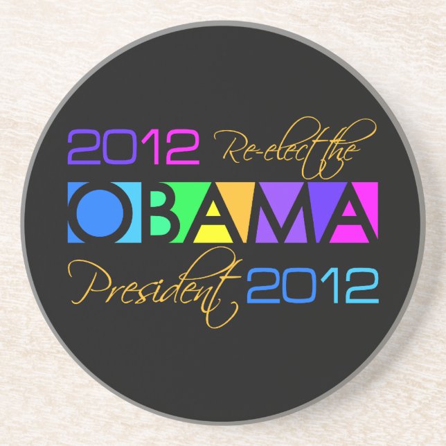 Posavasos De Arenisca montaña rusa OBAMA 2012 (Frente)