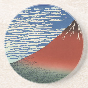 Posavasos De Arenisca Montañas de la pintura del arte de Hokusai