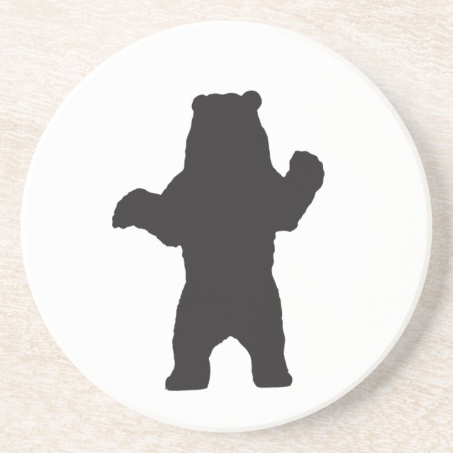 Posavasos De Arenisca Montura de oso negro (Frente)