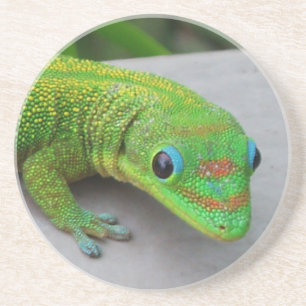 Posavasos De Arenisca Montura Gecko del Día del Polvo Oro