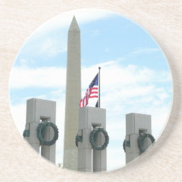 Posavasos De Arenisca Monumento a Washington y Memorial de la Segunda Gu