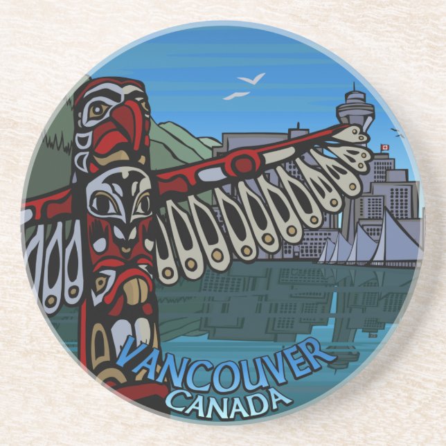 Posavasos De Arenisca Monumentos de la montaña rusa de Vancouver (Frente)