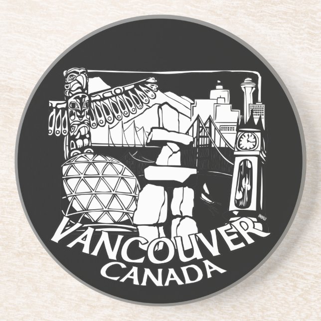 Posavasos De Arenisca Monumentos de la montaña rusa de Vancouver (Frente)