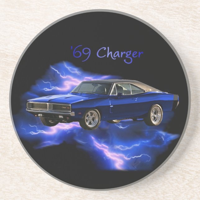 Posavasos De Arenisca Mopar:  'Cargador de 69 Dodge (Frente)