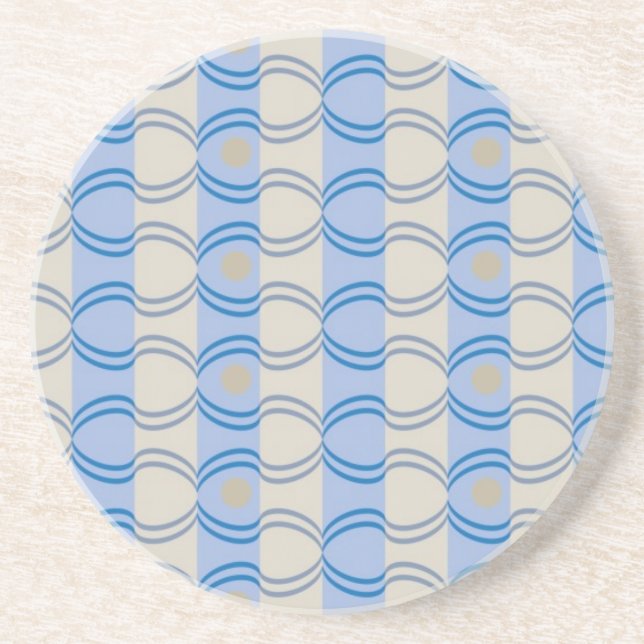 Posavasos De Arenisca Moreno azul común de Candystripe (Frente)