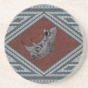 Posavasos De Arenisca Mosaico romano del rinoceronte
