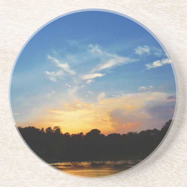 Posavasos De Arenisca Mountain Lake Sunset (Frente)