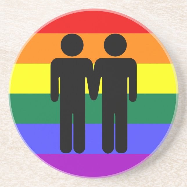 Posavasos De Arenisca Muchacho + Práctico de costa del arco iris del (Frente)