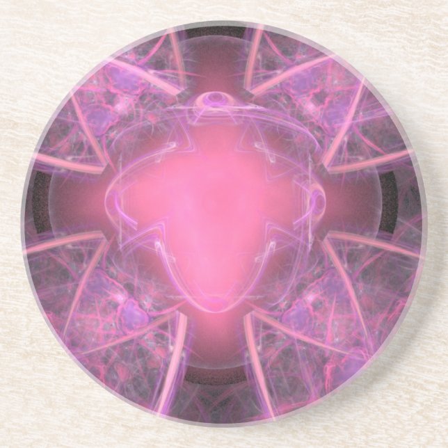 Posavasos De Arenisca Muchas Pascuas De Swirls Rosadas (Frente)