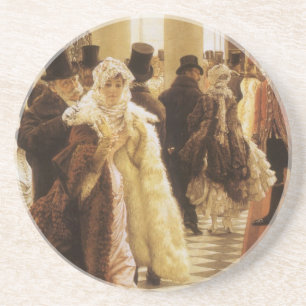 Posavasos De Arenisca Mujer de Moda de Tissot, Arte Victoriano Antiguo