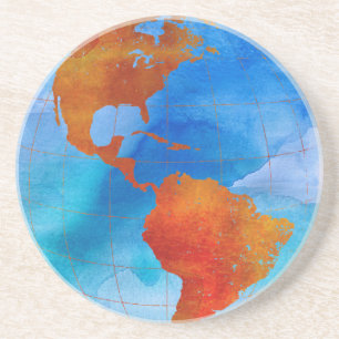 Posavasos De Arenisca Mundo de acuarela