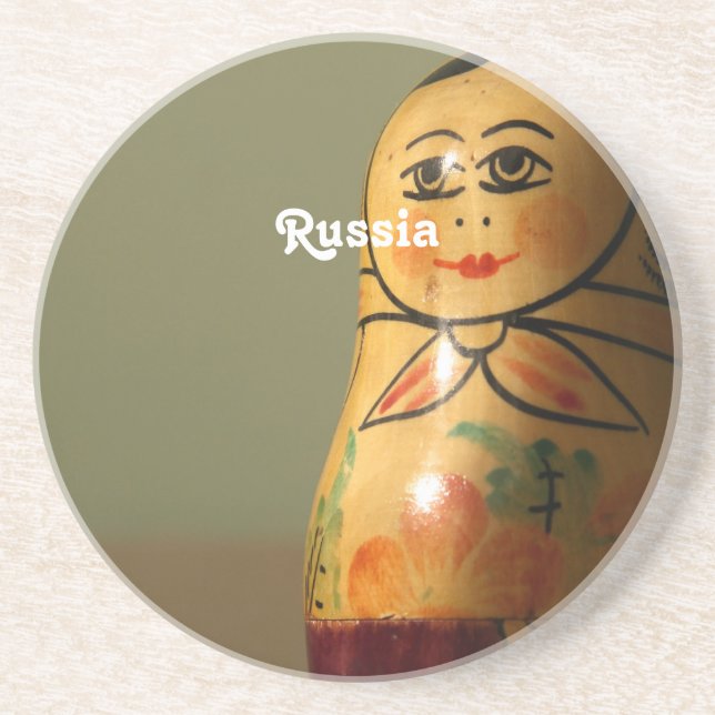 Posavasos De Arenisca Muñeca de Matryoshka (Frente)