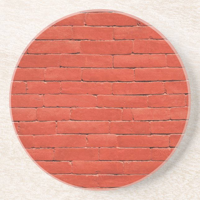 Posavasos De Arenisca Muro Naranja rojo (Frente)
