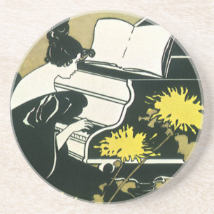 Posavasos De Arenisca Música antigua, Miss Traumerei tocando el piano, R