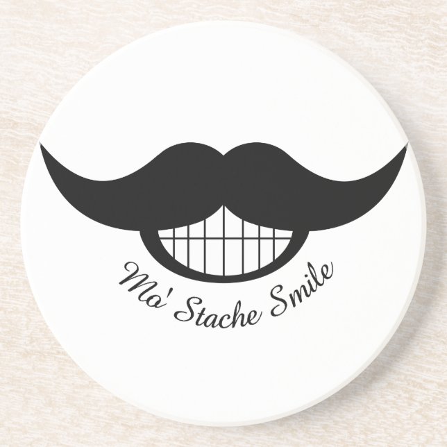 Posavasos De Arenisca Mustache Smile (Frente)