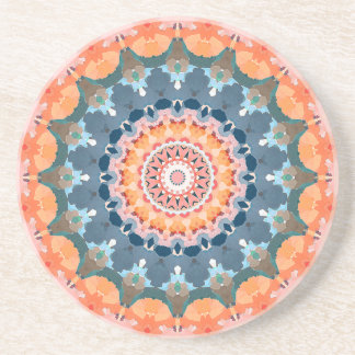 Posavasos De Arenisca Naranja abstracto Mandala