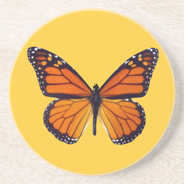 Posavasos De Arenisca Naranja Butterfly Coaster (Frente)