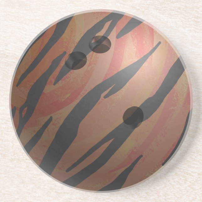 Posavasos De Arenisca Naranja de Bowling Ball Tiger (Frente)