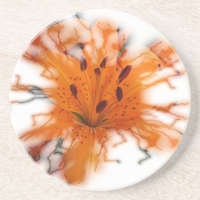 Posavasos De Arenisca Naranja Lily Coaster (Frente)
