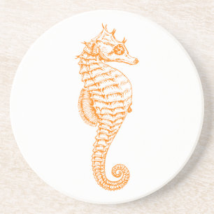 Posavasos De Arenisca Naranja Seahorse