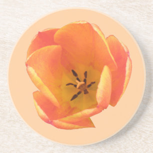 Posavasos De Arenisca Naranja Tulip Coasters