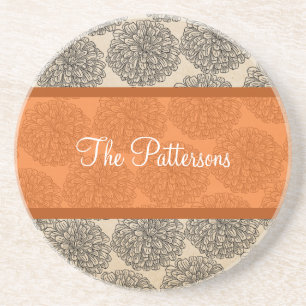 Posavasos De Arenisca Naranja Vintage Zinnia Coaster