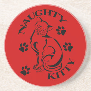 Posavasos De Arenisca Naughty Kitty Coaster