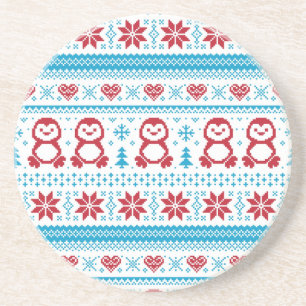 Posavasos De Arenisca Navidad y modelo hecho punto invierno