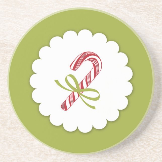Posavasos De Arenisca Navidades Candy Cane Coaster (Frente)