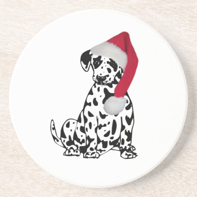 Posavasos De Arenisca Navidades Dalmatian (Frente)