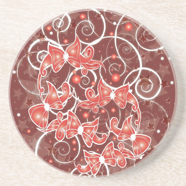 Posavasos De Arenisca Navidades elegantes y bonitos arcos y estrellas (Frente)