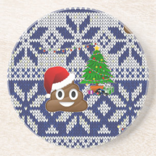 Posavasos De Arenisca navidades feos suéter poop emoji