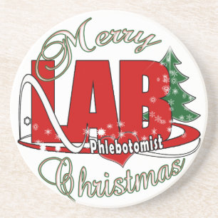 POSAVASOS DE ARENISCA NAVIDADES FLEBOTOMISTAS DE LAB