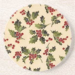 Posavasos De Arenisca Navidades Holly Coaster