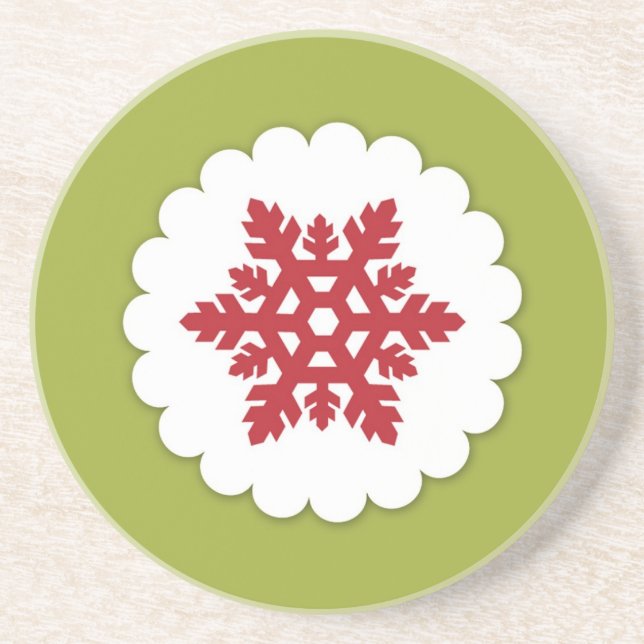 Posavasos De Arenisca Navidades Snowflakes Coaster (Frente)