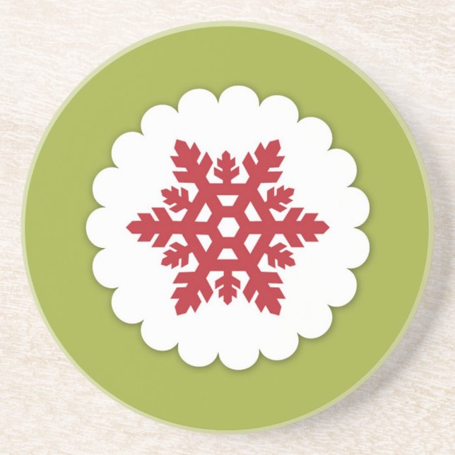 Posavasos De Arenisca Navidades Snowflakes Coaster (Frente)