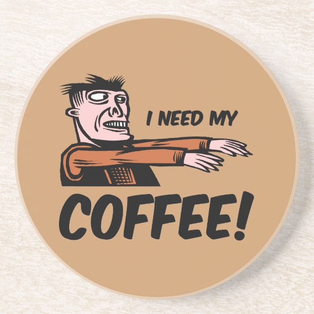 Posavasos De Arenisca necesito mi café (Frente)