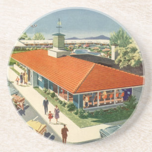 Posavasos De Arenisca Negocio Vintage, Restaurante Familiar de los 50