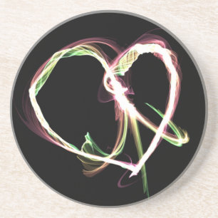 Posavasos De Arenisca Negro de la paz y del amor